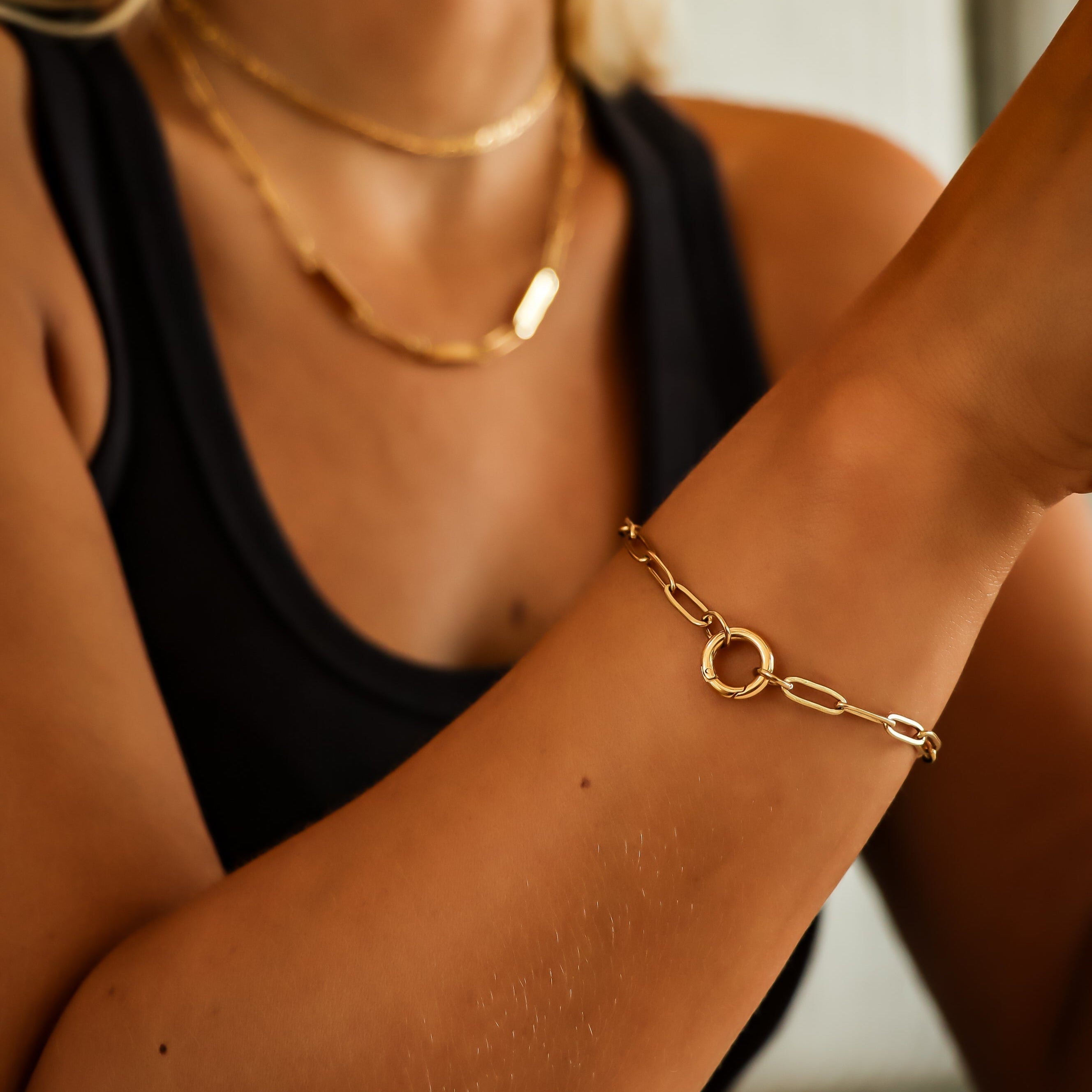 Paperclip Charm Holder Bracelet