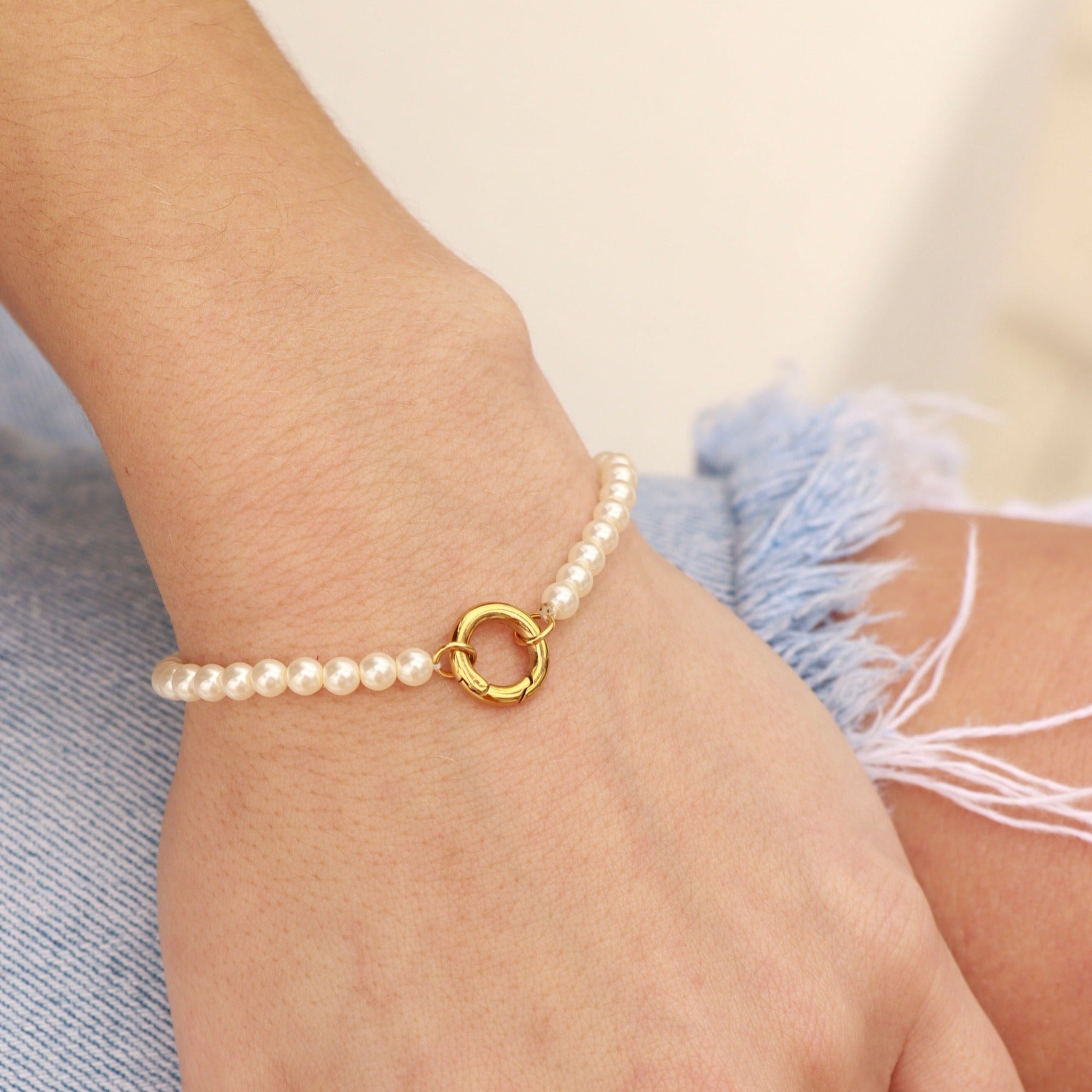 Pearl Charm Holder Bracelet