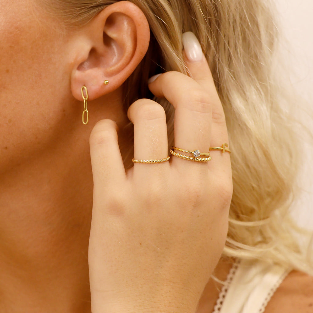 Gold Birthstone Stacking Ring