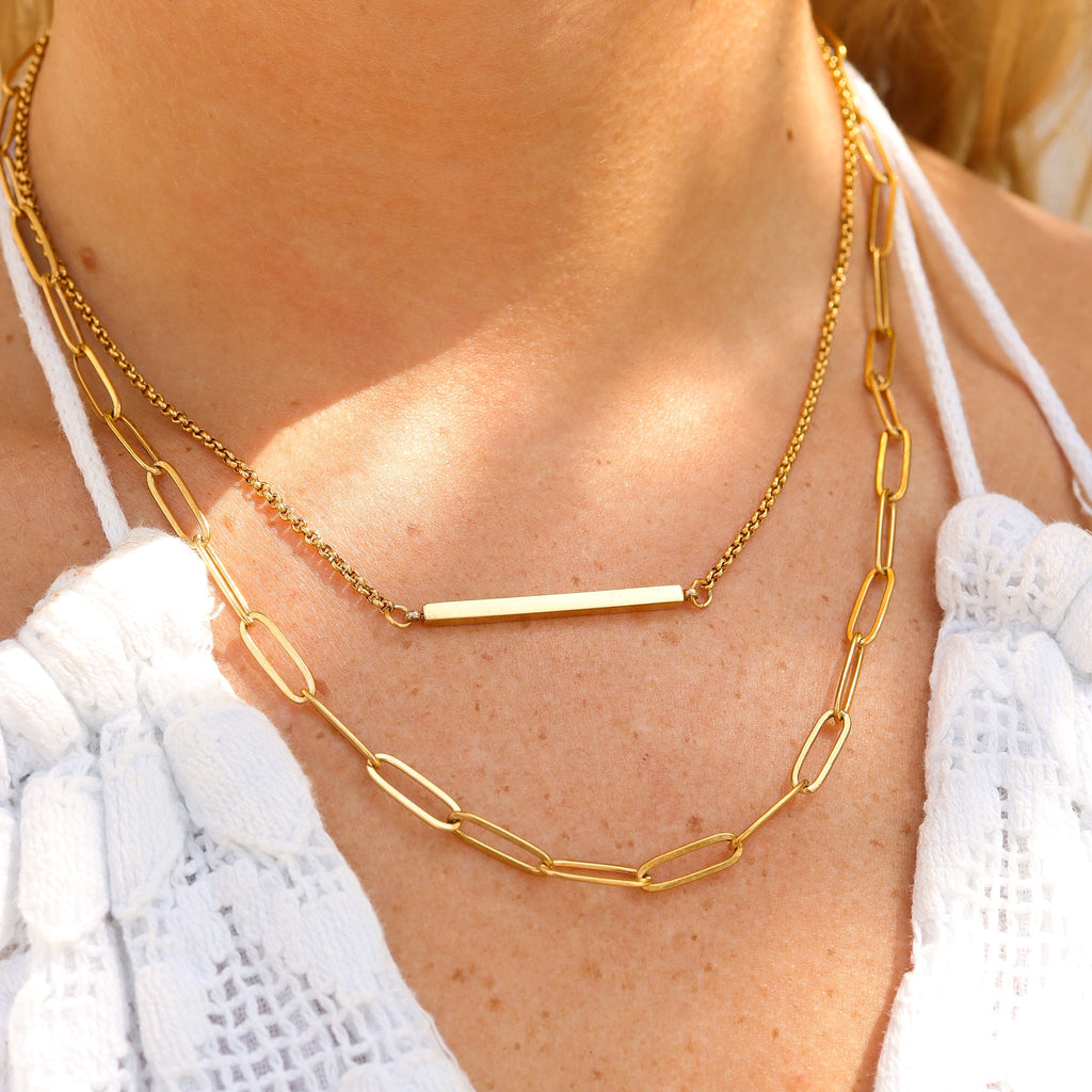 Paperclip & Bar Layered Necklace