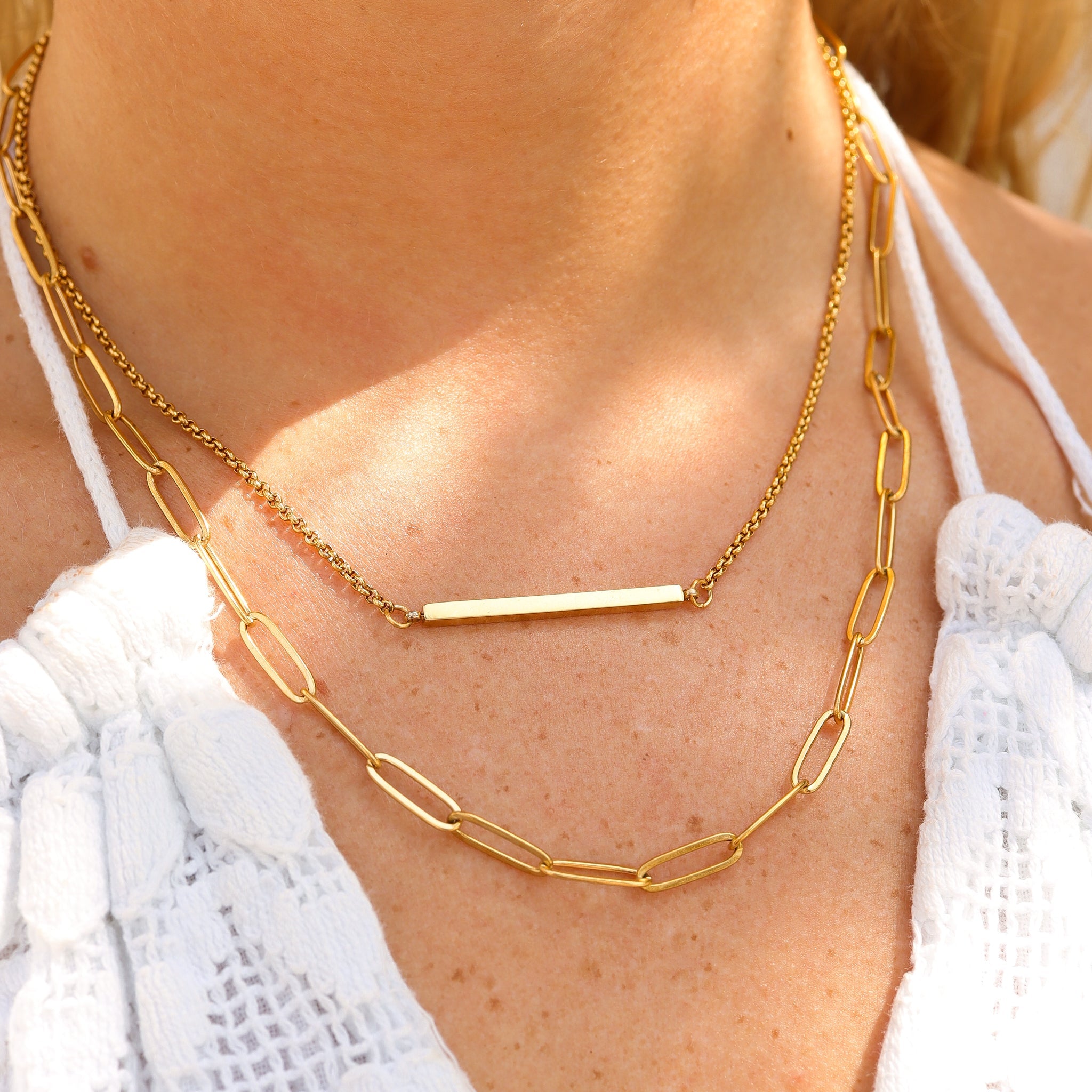 Paperclip & Bar Layered Necklace