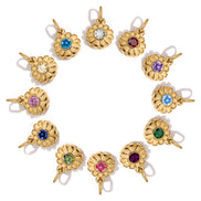 Sol Birthstone Charm in gold tone featuring birth month, product image 11