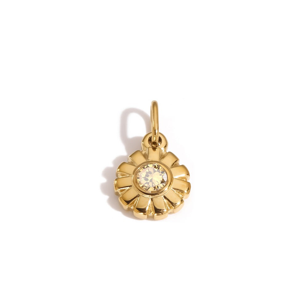 Sol Birthstone Charm in gold tone featuring birth month, product image 14