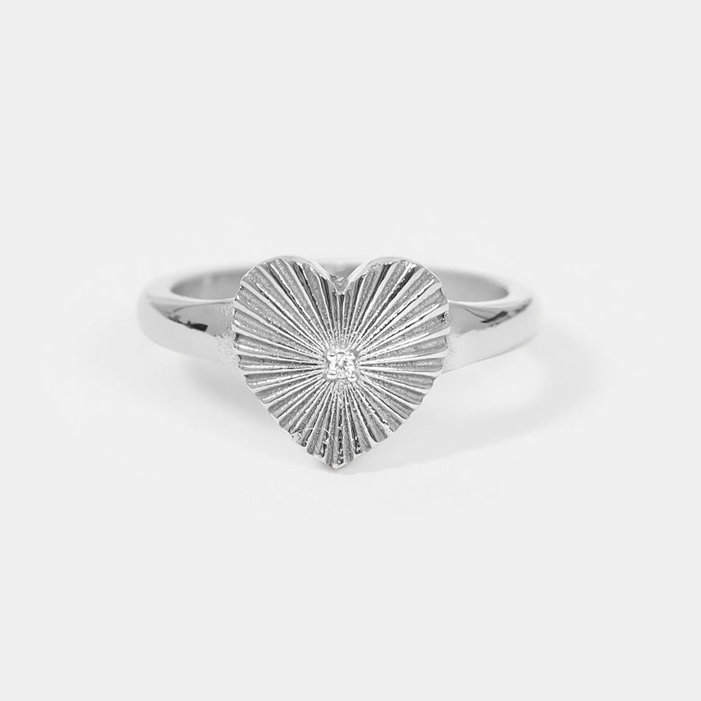Sunburst Heart Ring
