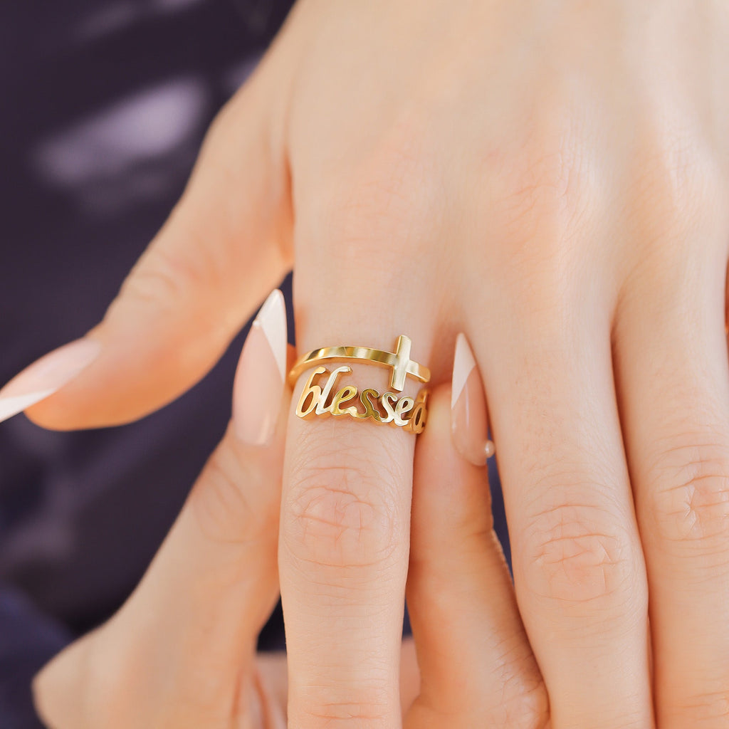 Adjustable Blessed Cross Ring