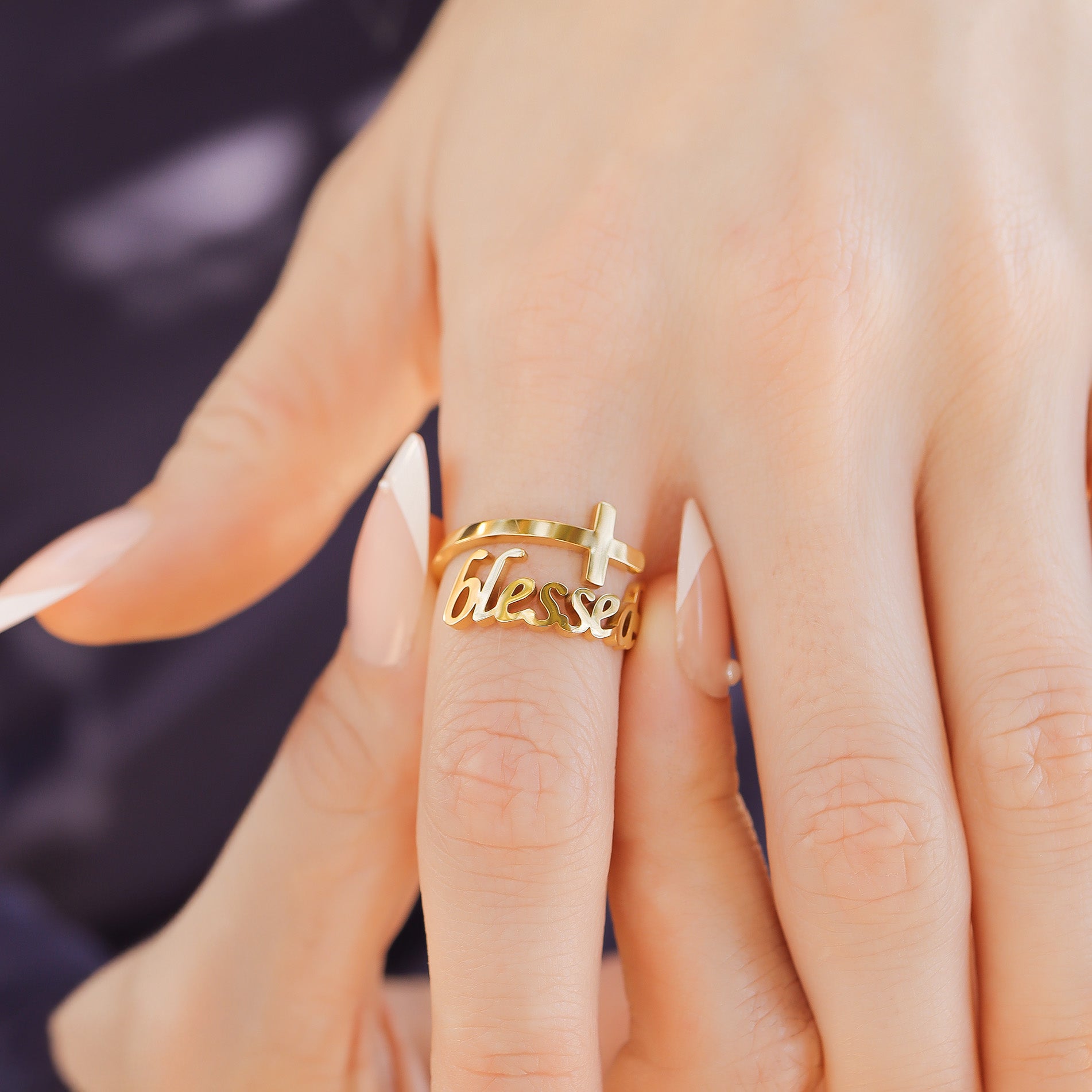 Adjustable Blessed Cross Ring