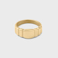 Ridged Band Signet Ring- gold main 