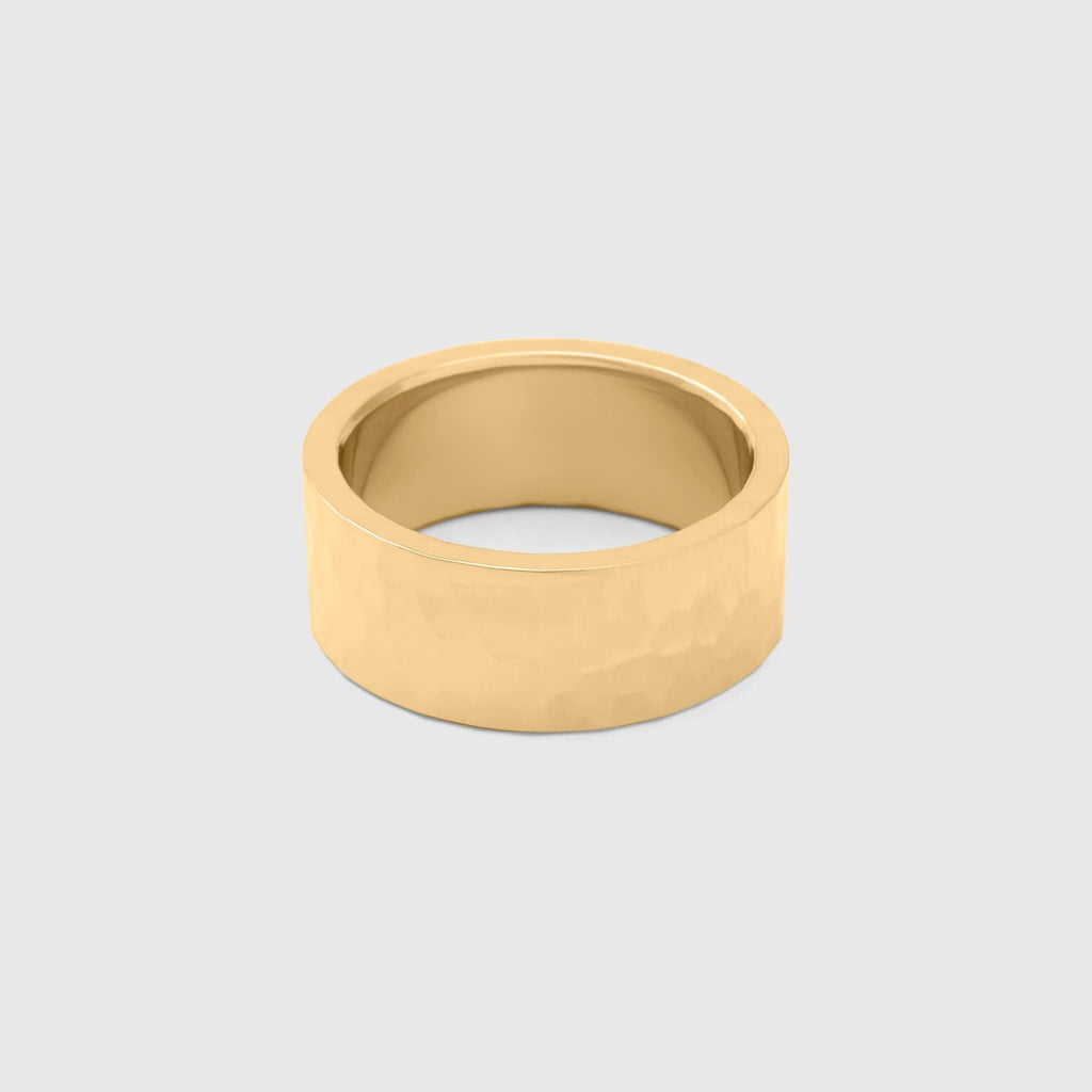 The Hammered Statement Ring- gold main 