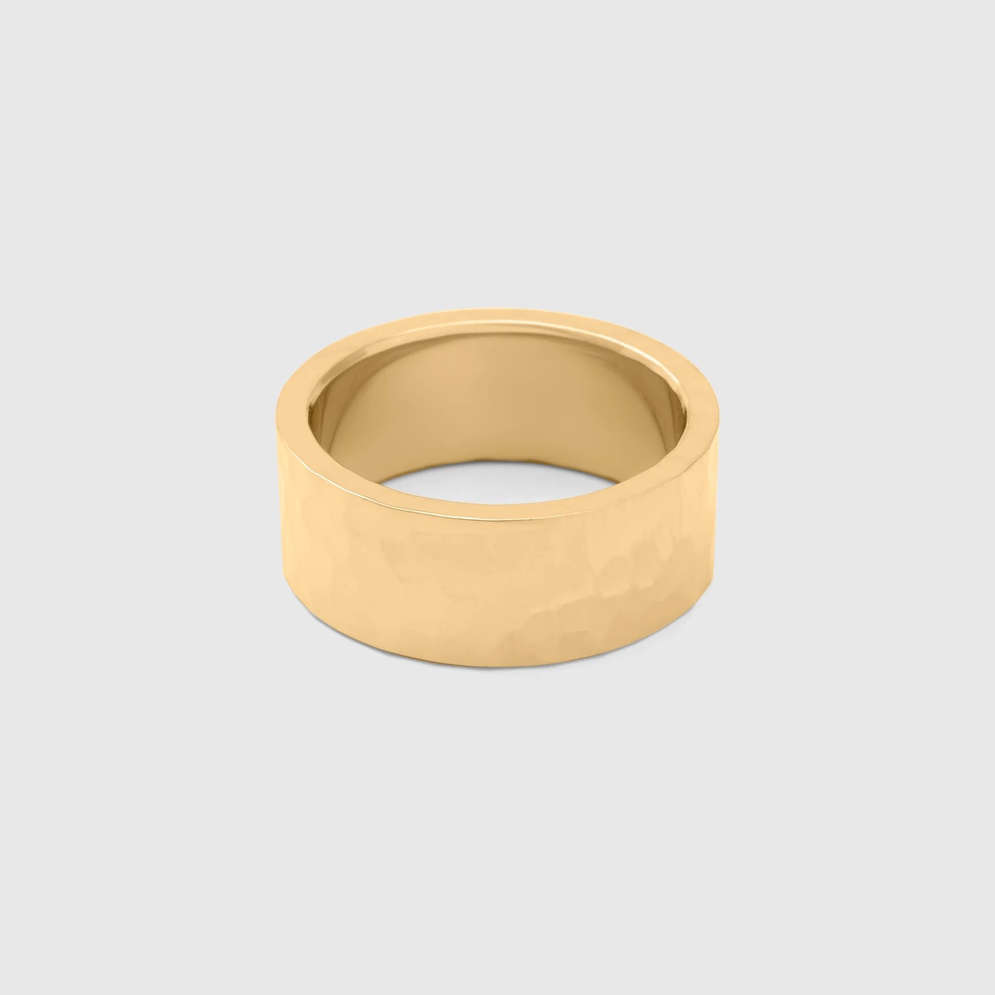 The Hammered Statement Ring- gold main 
