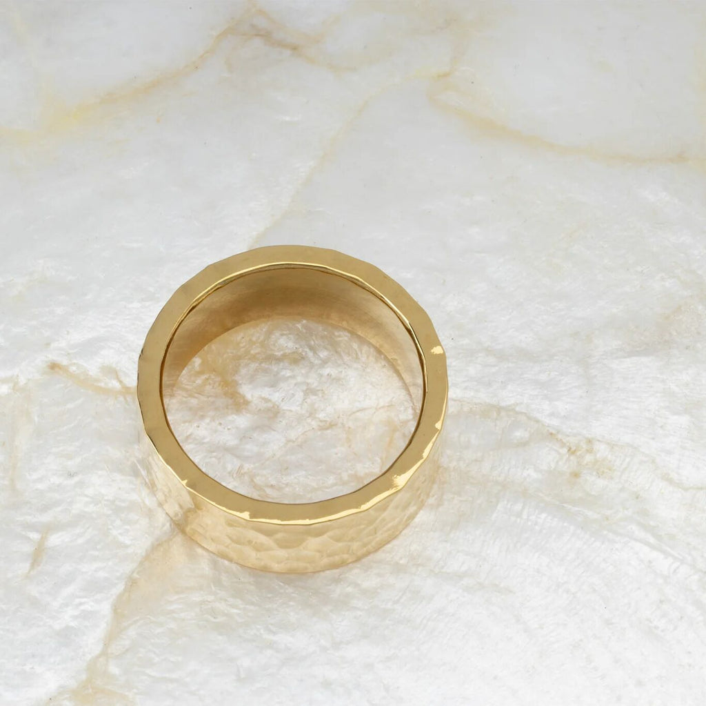 The Hammered Statement Ring- gold studio 