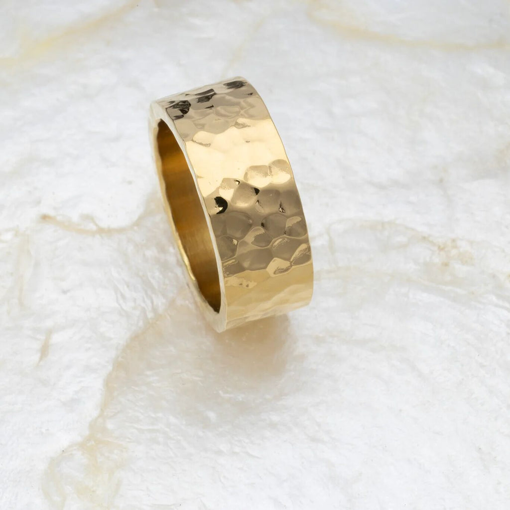 The Hammered Statement Ring- gold studio 