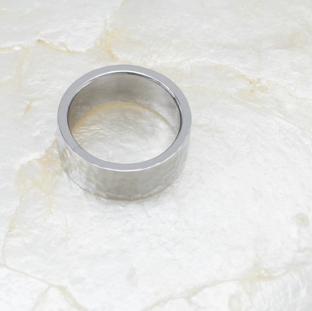 The Hammered Statement Ring- ilver studio 