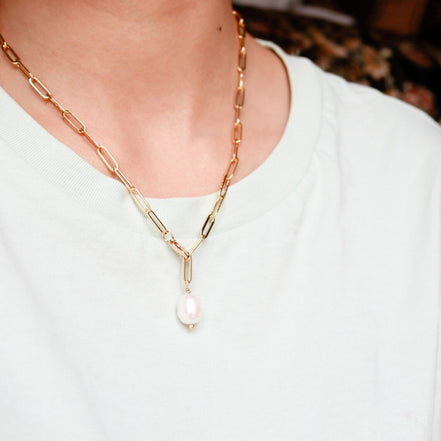 Solea Pearl Pendant Necklace in gold tone featuring pearl accent, product image 27