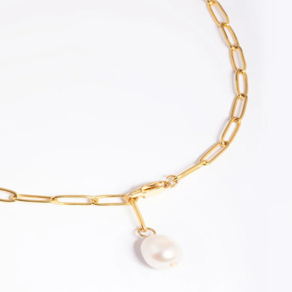 Solea Pearl Pendant Necklace in gold tone featuring pearl accent, product image 20