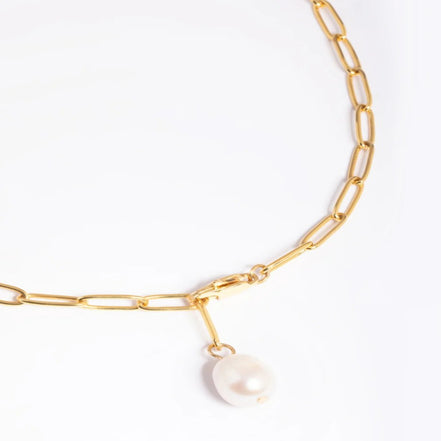 Solea Pearl Pendant Necklace in gold tone featuring pearl accent, product image 20