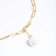 Solea Pearl Pendant Necklace in gold tone featuring pearl accent, product image 2