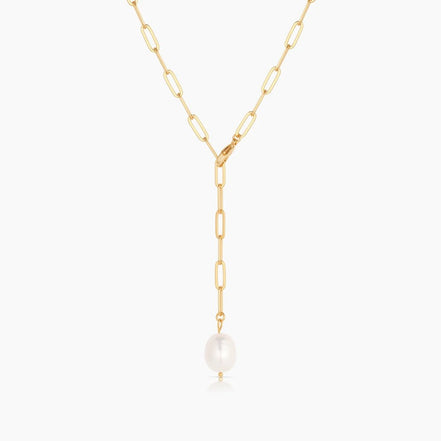 Solea Pearl Pendant Necklace in gold tone featuring pearl accent, product image 21