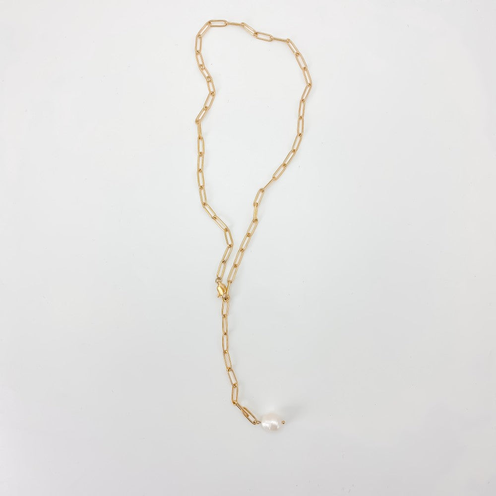 Solea Pearl Pendant Necklace in gold tone featuring pearl accent, product image 22