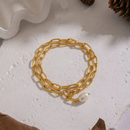 Solea Pearl Pendant Necklace in gold tone featuring pearl accent, product image 26