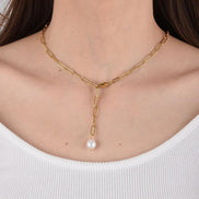Solea Pearl Pendant Necklace in gold tone featuring pearl accent, product image 28