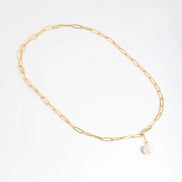 Solea Pearl Pendant Necklace in gold tone featuring pearl accent, product image 12
