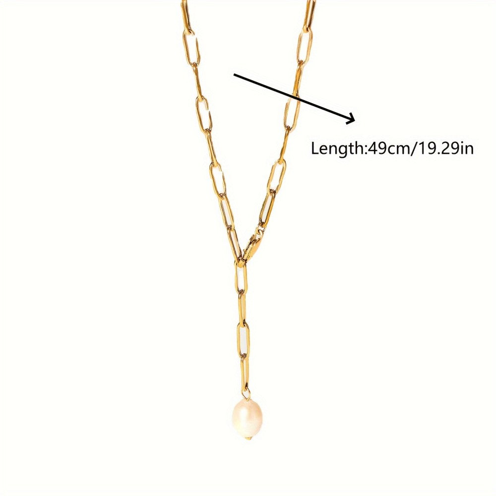 Solea Pearl Pendant Necklace in gold tone featuring pearl accent, product image 15