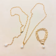 Solea Pearl Pendant Necklace in gold tone featuring pearl accent, product image 19