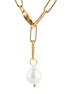 Solea Pearl Pendant Necklace in gold tone featuring pearl accent