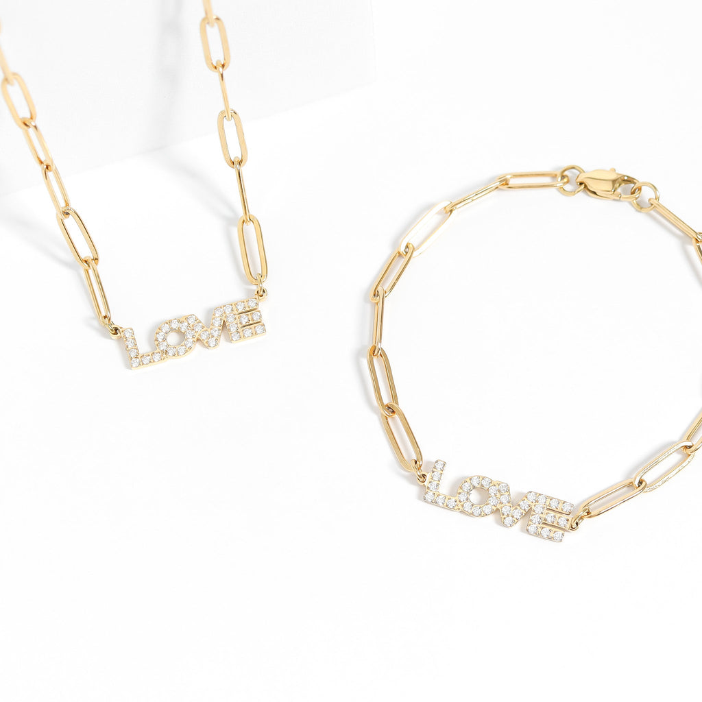 love necklace and bracelet set