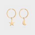 Star & Moon Dangle Earrings
