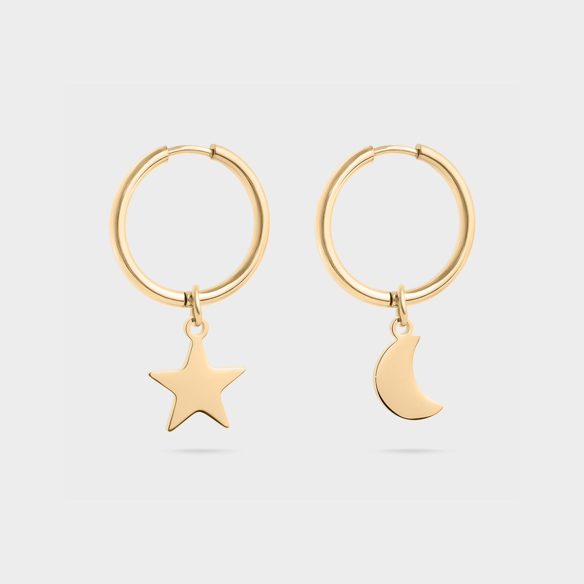 Star & Moon Dangle Earrings