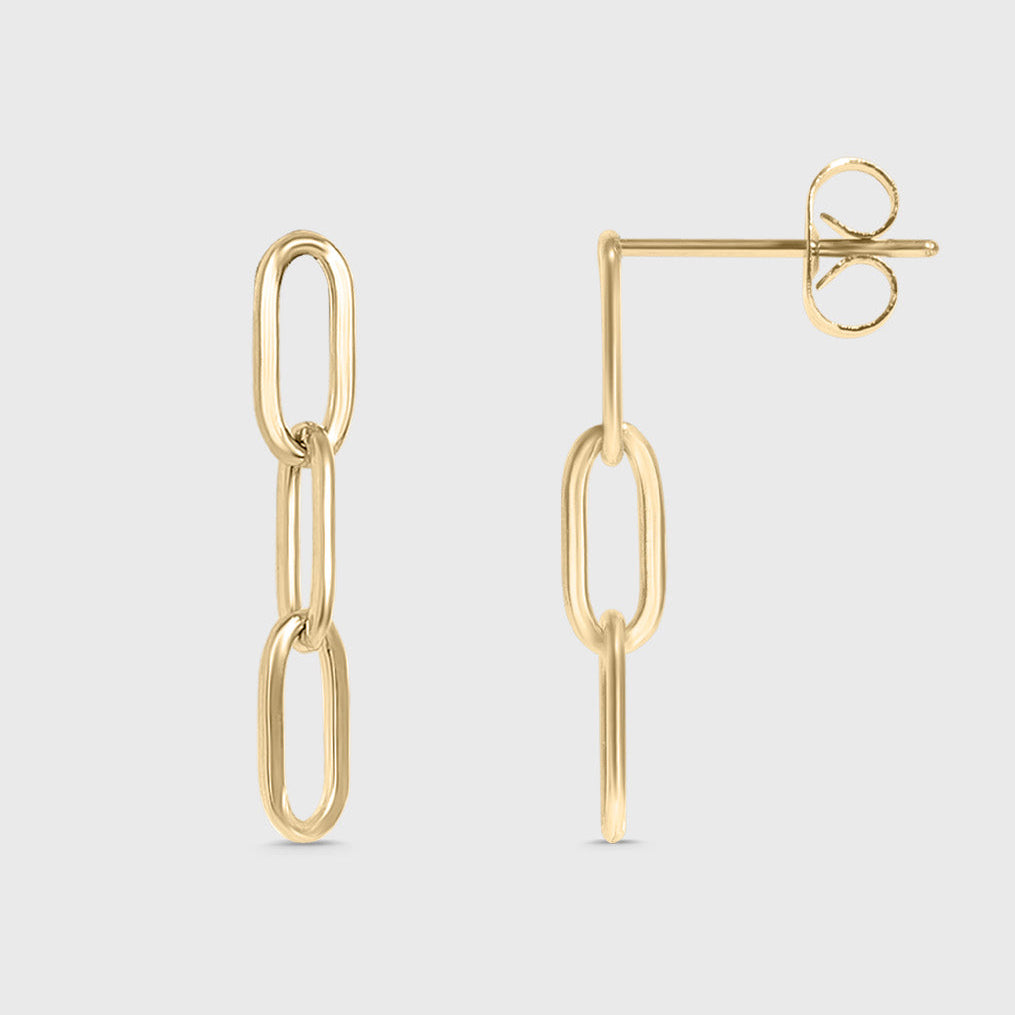 Paperclip Earrings- gold main 