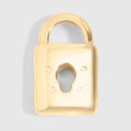 Gold padlock on a light gray background