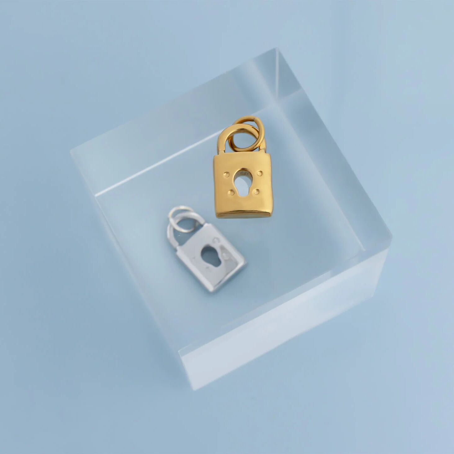18K Gold PVD Stainless Steel Padlock Charm