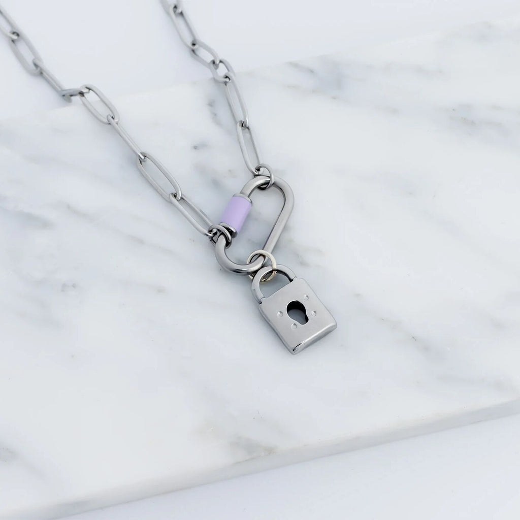 18K Gold PVD Stainless Steel Padlock Charm