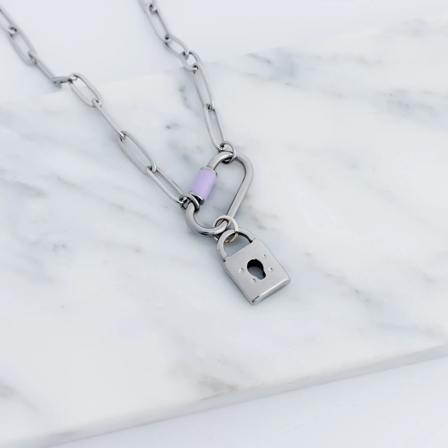 18K Gold PVD Stainless Steel Padlock Charm