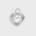 Heart With Cubic Zirconia Charm with other charms on Paperclip Bracelet