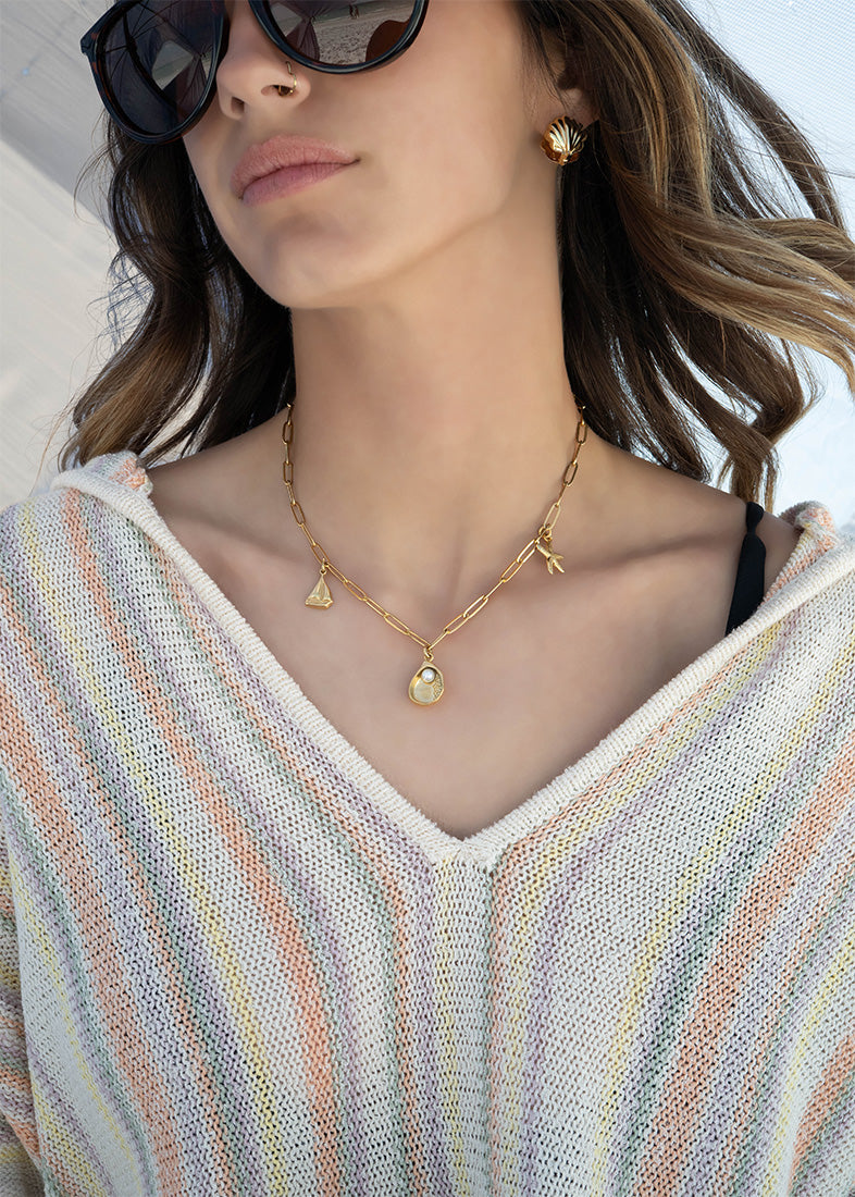 Pearl in Oyster Shell Charm