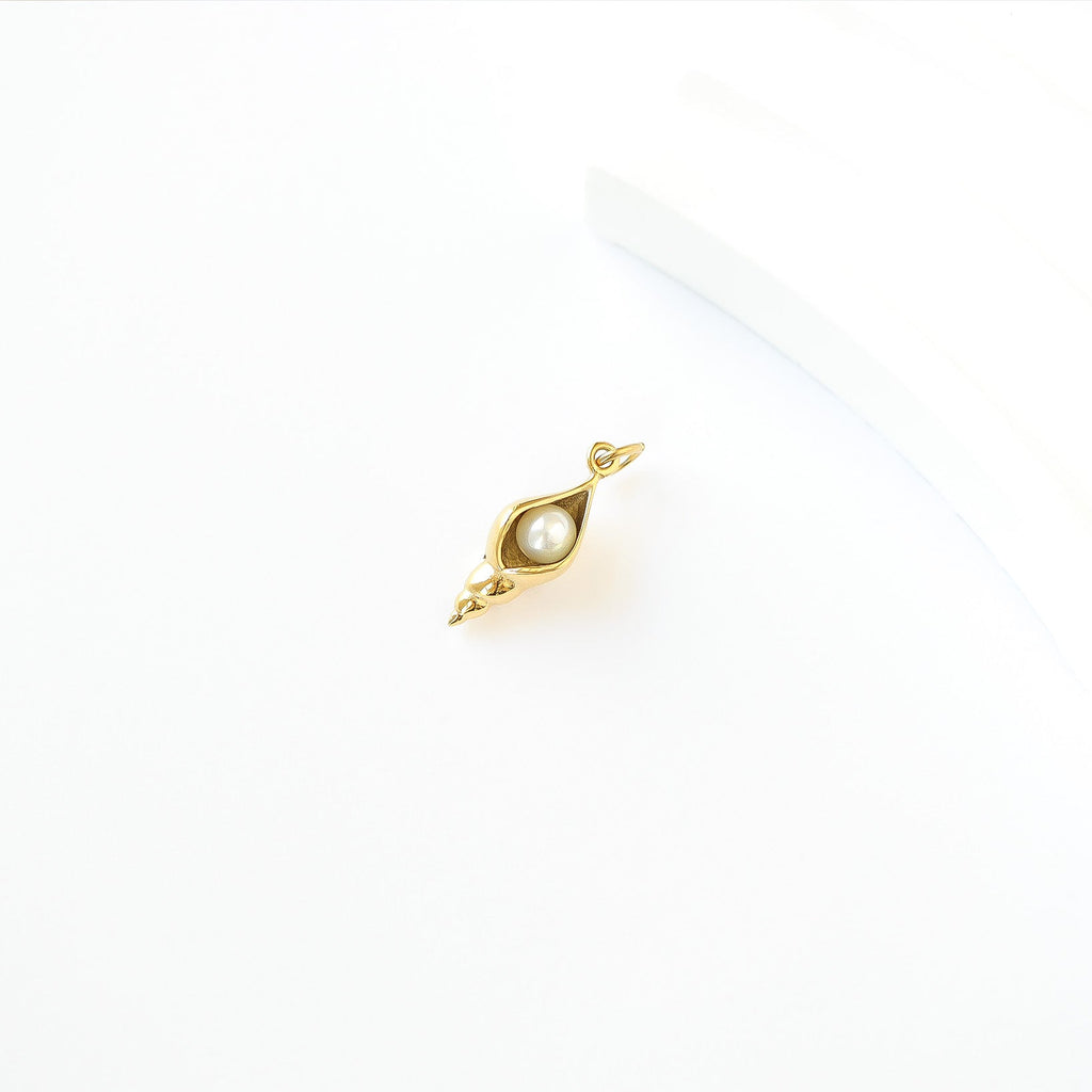 Conch Shell with Pearl Charm