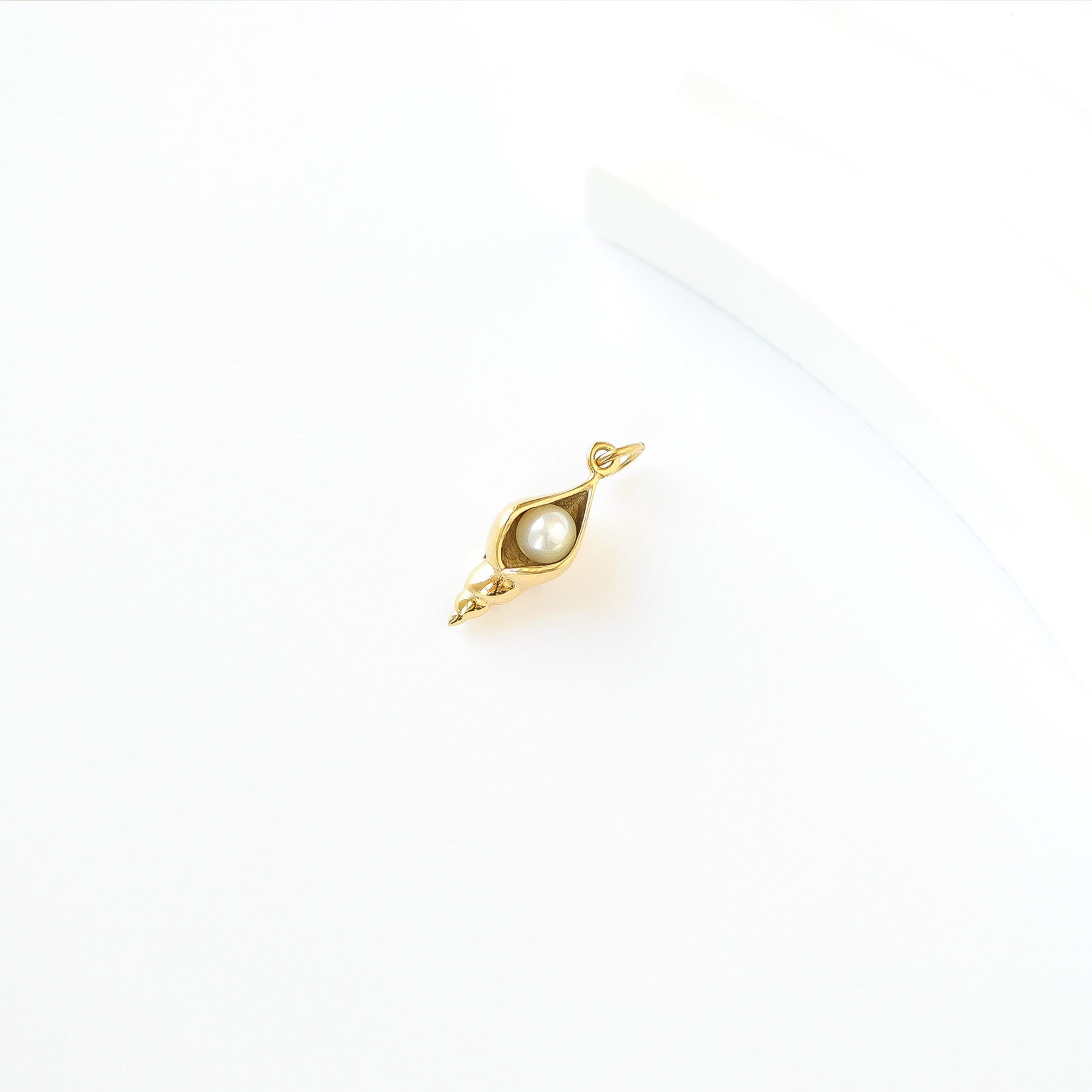 Conch Shell with Pearl Charm
