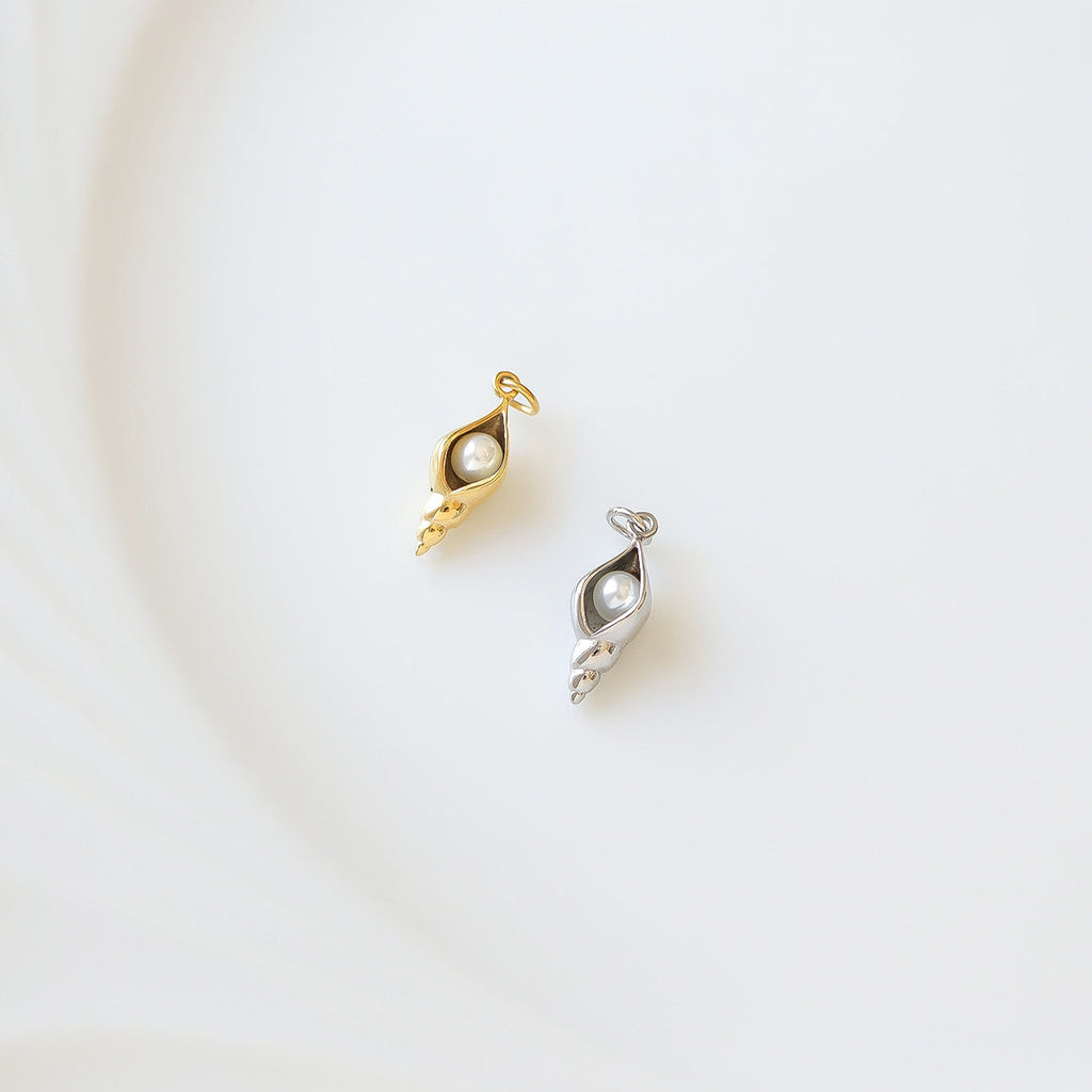 Conch Shell with Pearl Charm