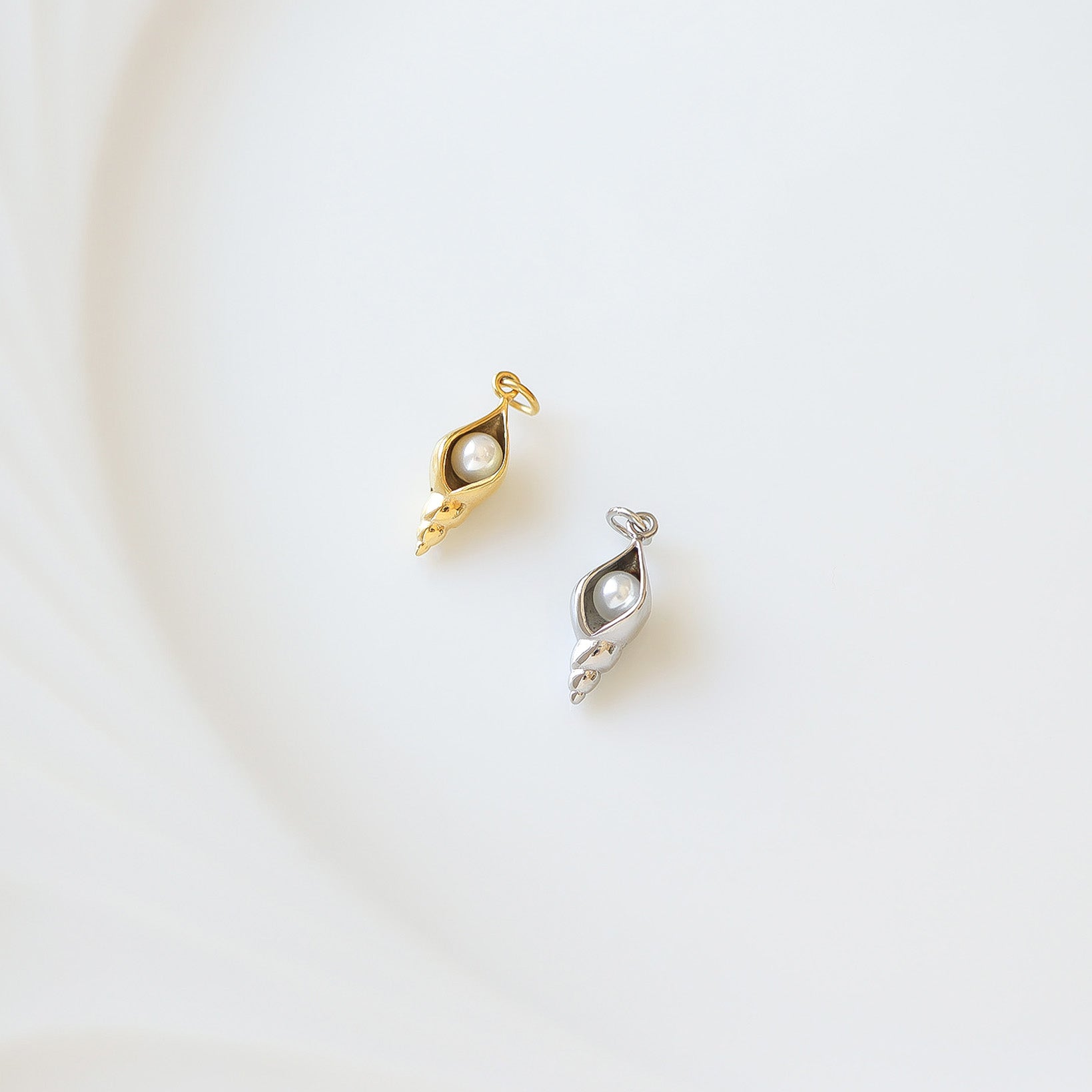 Conch Shell with Pearl Charm