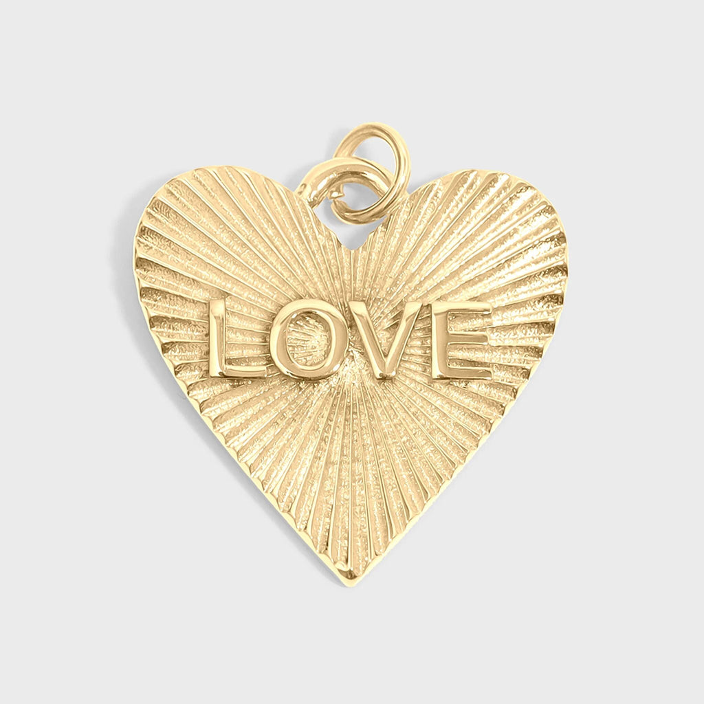 Sunburst Heart Love Charm