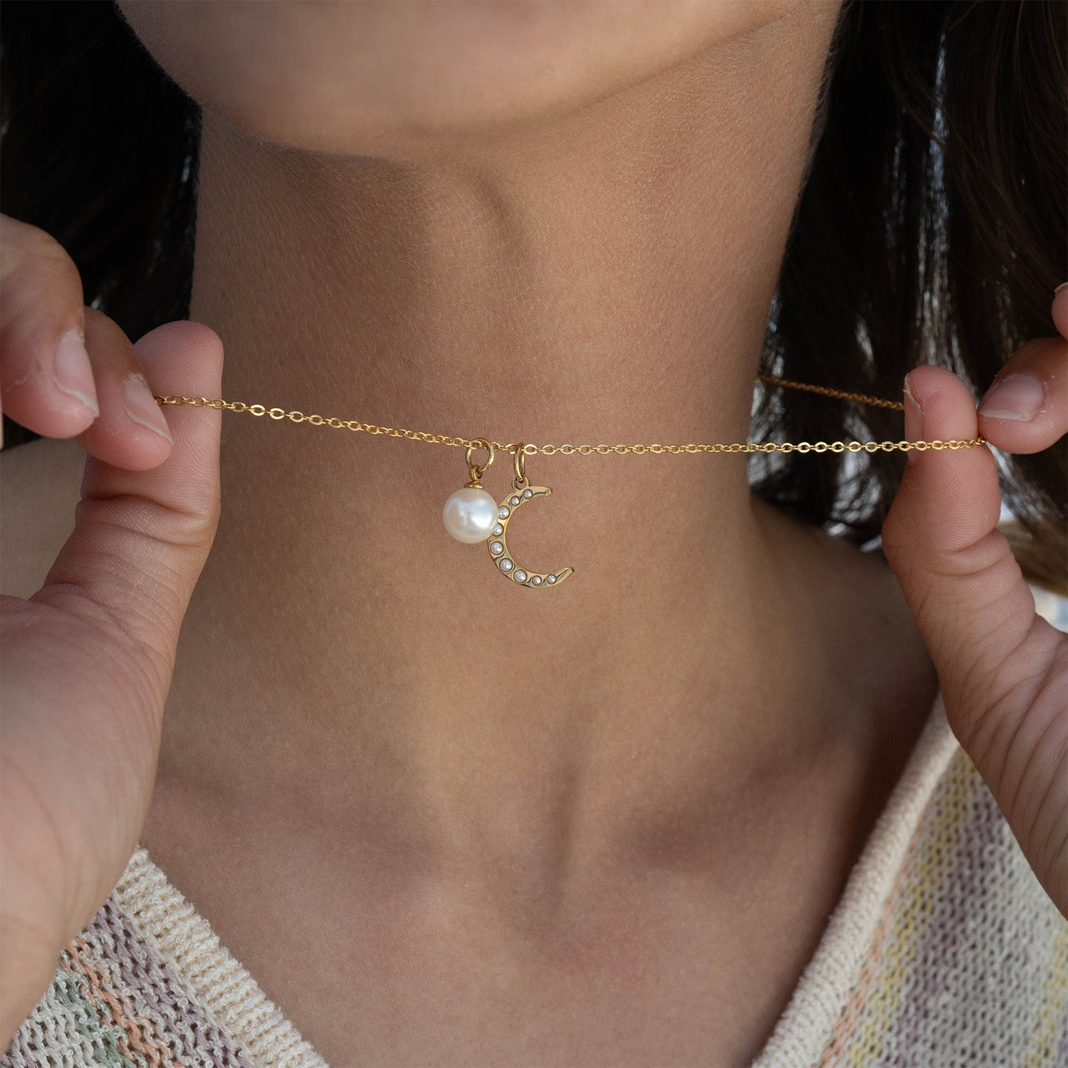 Pearl Moon Charm