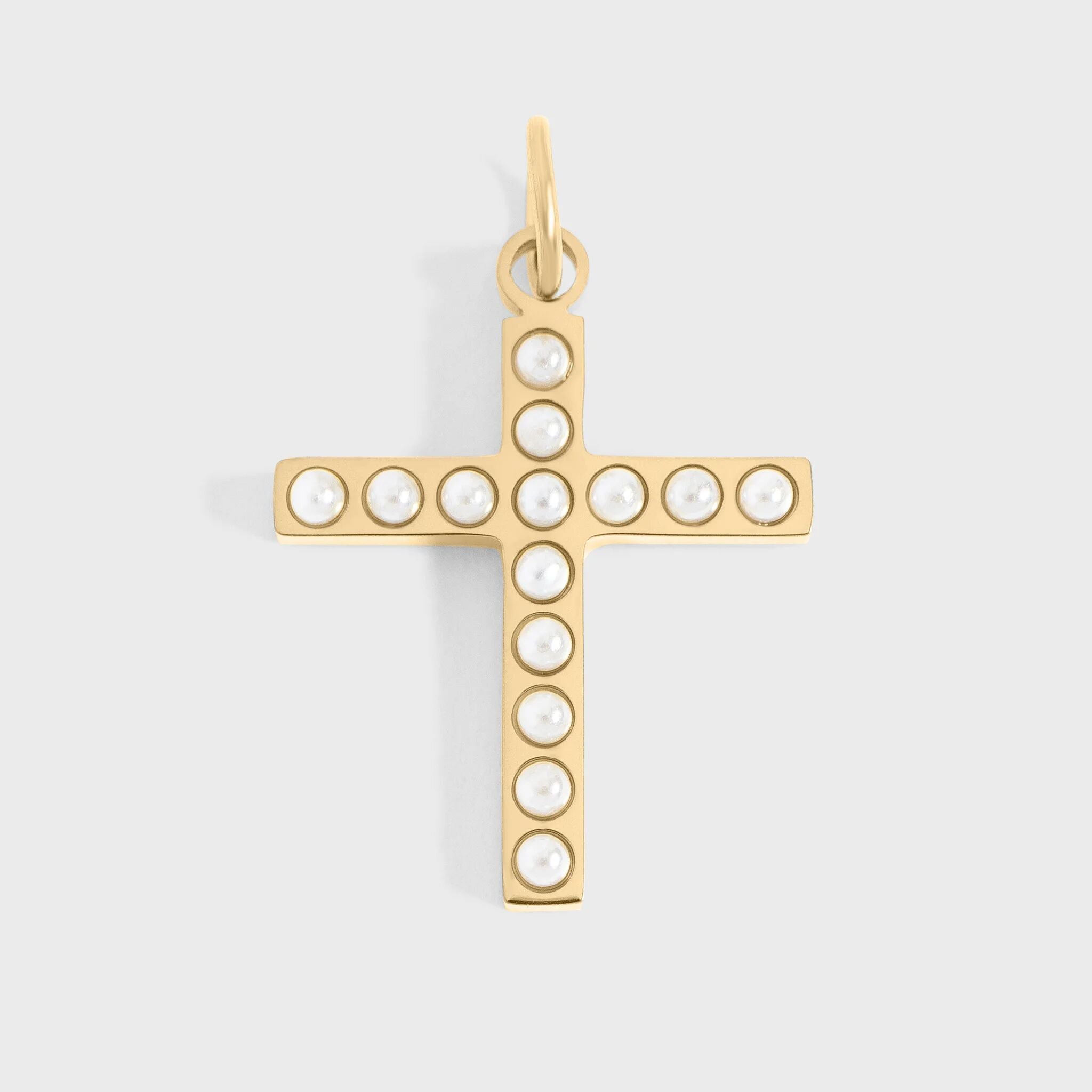 Pearl Cross Charm
