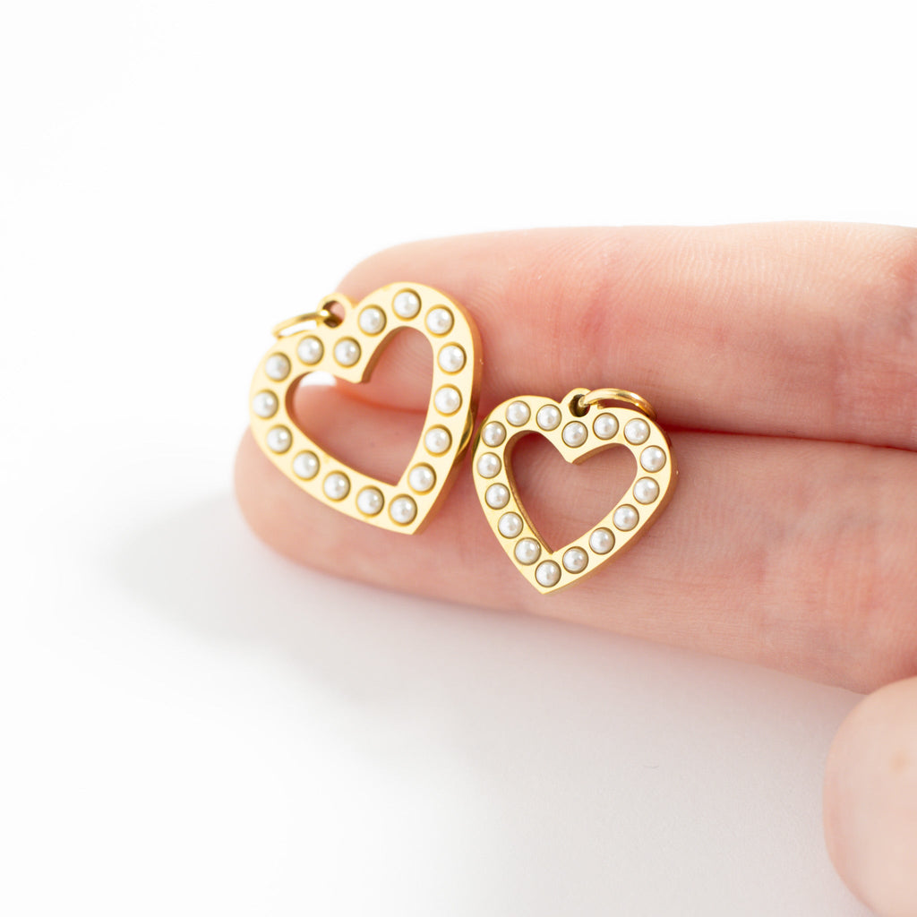 Pearl Heart Charm