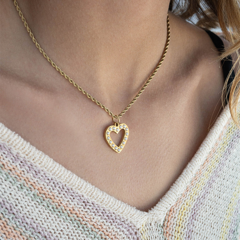 Pearl Heart Charm