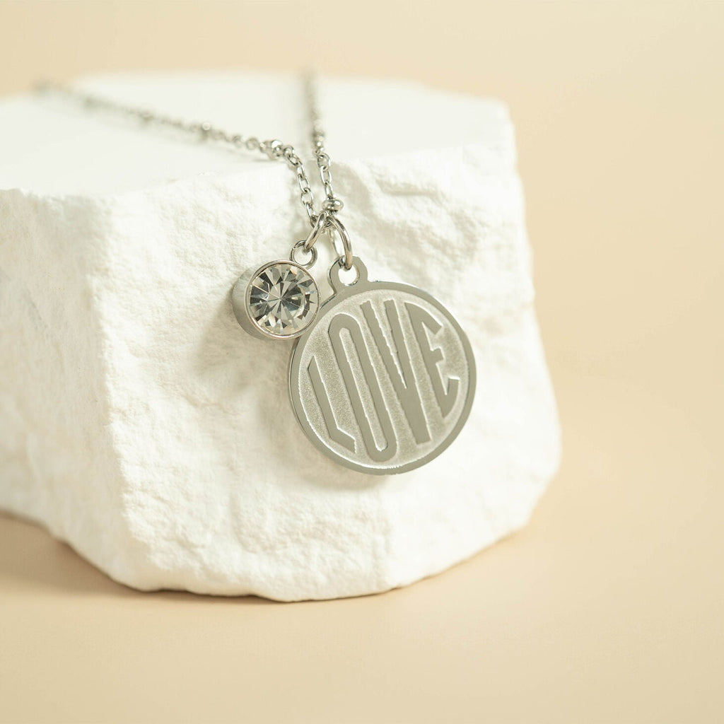 Round Silver Birthstone Charm