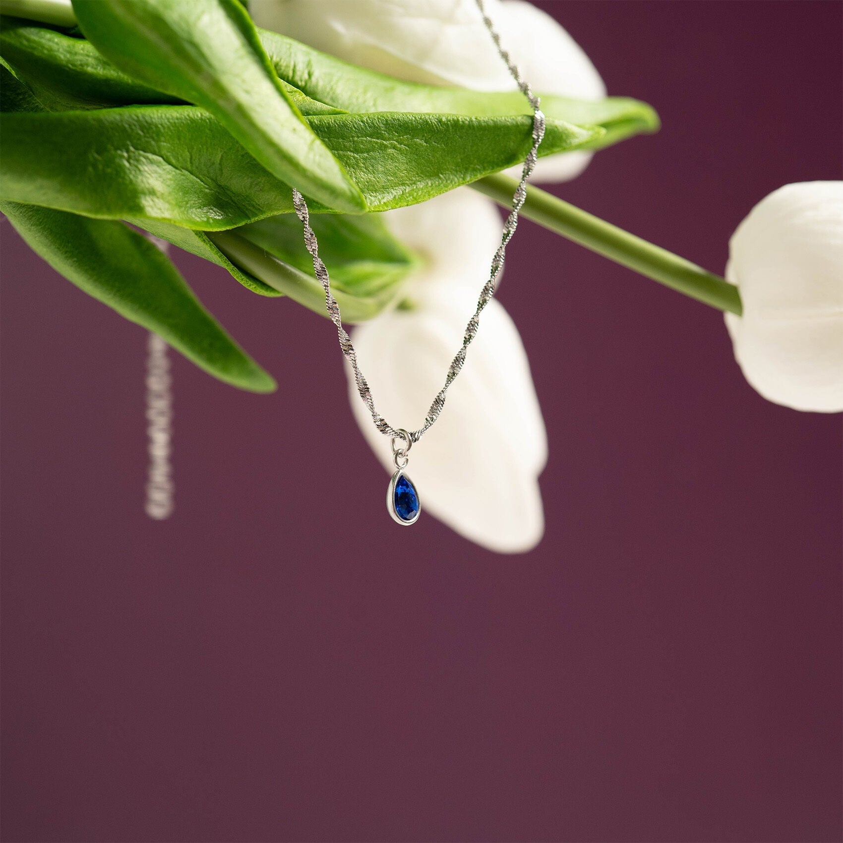 Teardrop Birthstone Charm