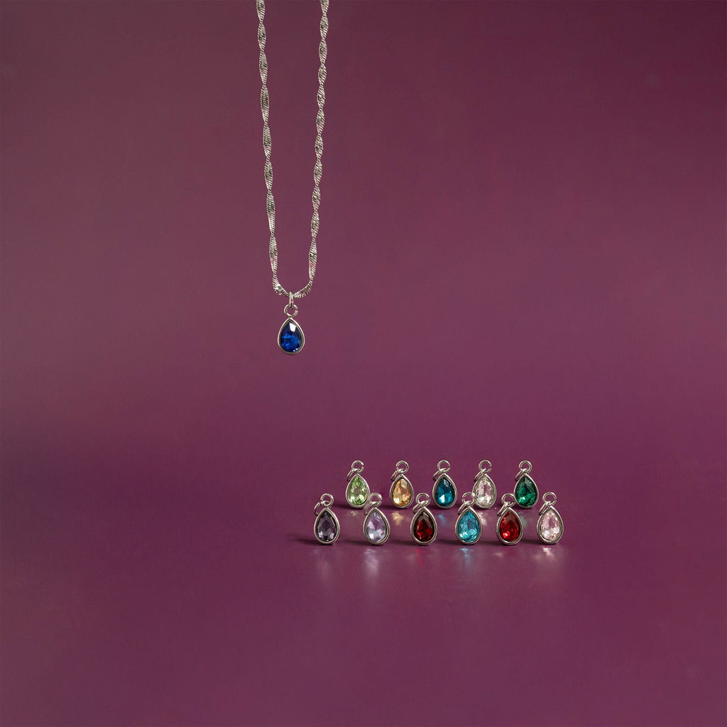 Teardrop Birthstone Charm